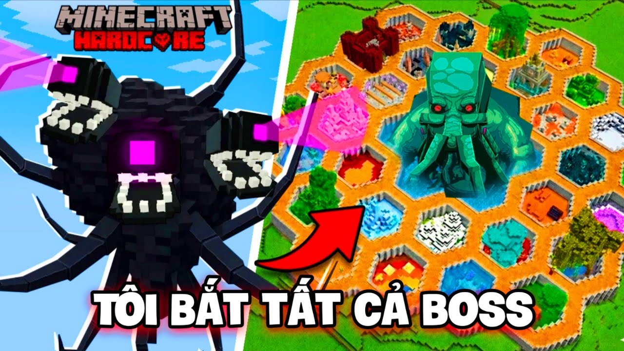 Tôi Thu Thập Tất Cả Boss Minecraft Ở Chế Độ Hardcore!