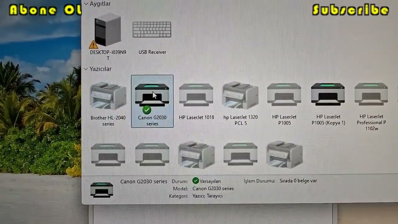 Canon G2430 G2470 G3430 G3470  Print Head Cleaning/Yazıcı Kafası Temizleme/Driver installation