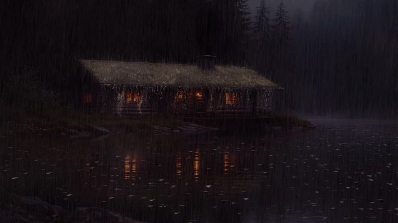 Heavy Midnight Thunderstorm 🌩️ Forest Rain Sounds for Deep Sleep