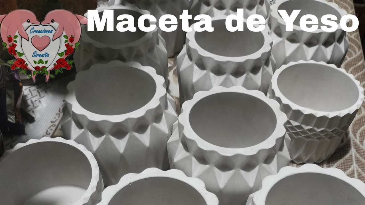 😍Tutorial de Cómo hacer Maceta de Yeso con moldes de silicón fácil y rápido #diy #yeso