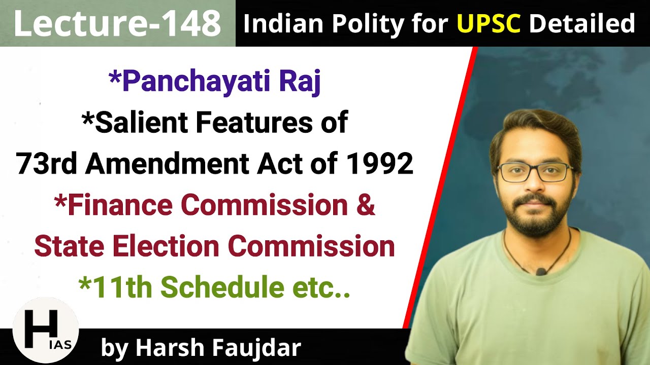 L148: Salient Features of 73rd Constitutional Amendment Act 1992 | Indian Polity for UPSC