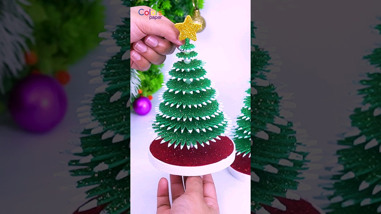 Christmas Tree DIY🎄Glitter Foam Sheets Holiday Decoration🎅Christmas Craft Ideas #christmas #diy