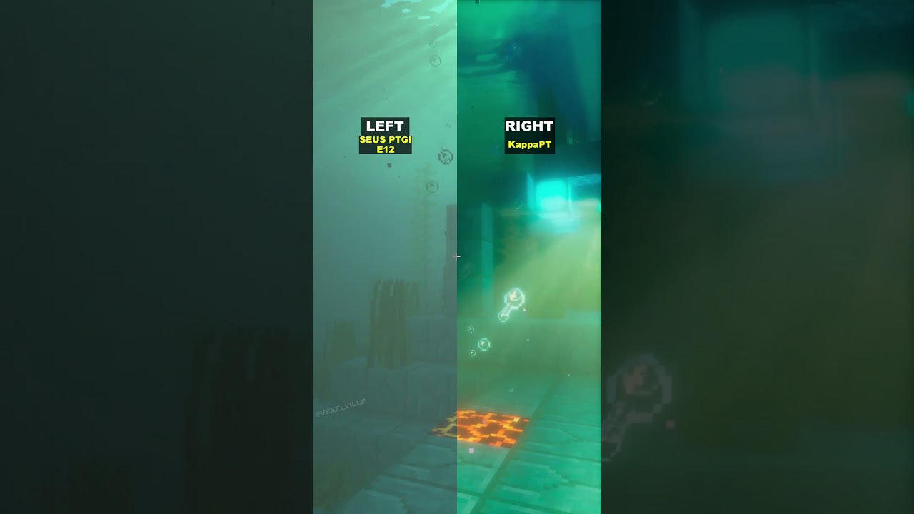 Minecraft Shaders: SEUS PTGI or KappaPT? 💧 #shorts