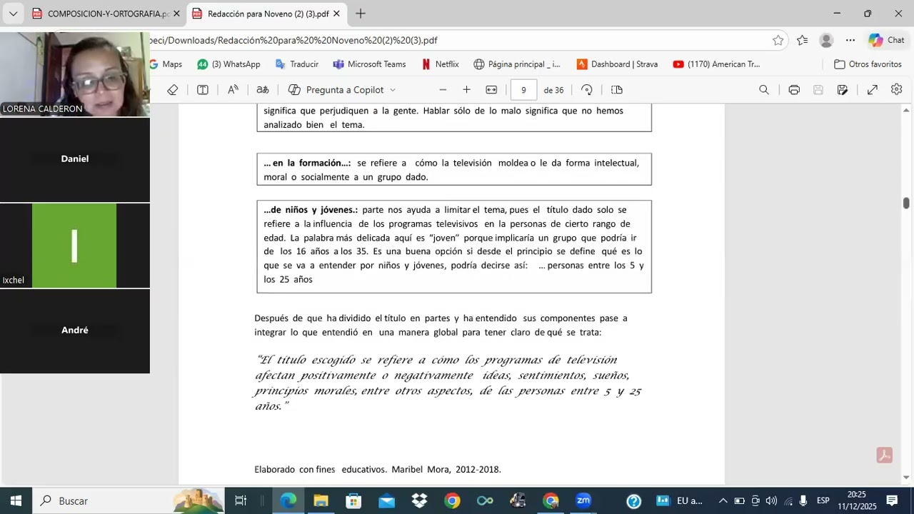 Redaccion noveno primera parte