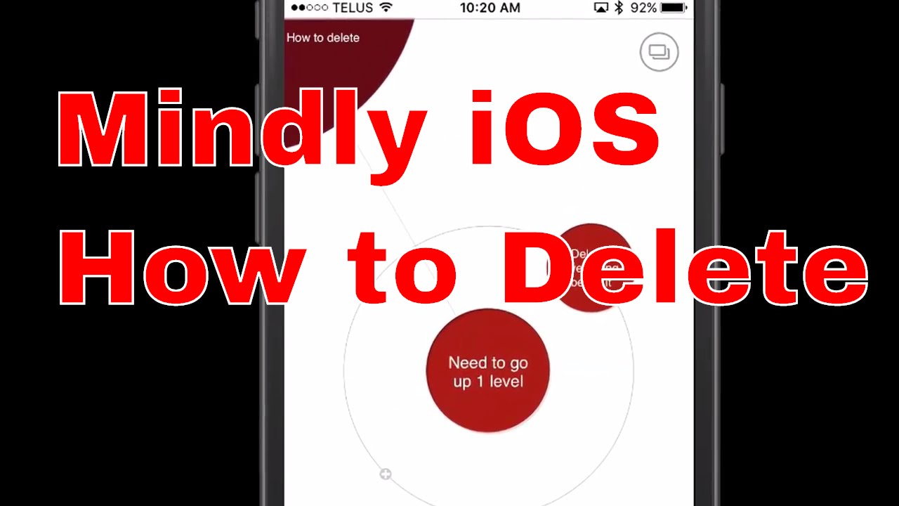 Mindly iOS - How to delete nodes, topics, and maps