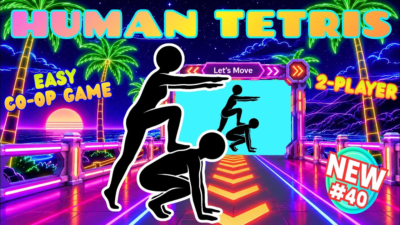 HUMAN TETRIS 2 Player Easy 💥 | Co-op Game Challenge | High-Quality Immersive Interactive Warm-Up
