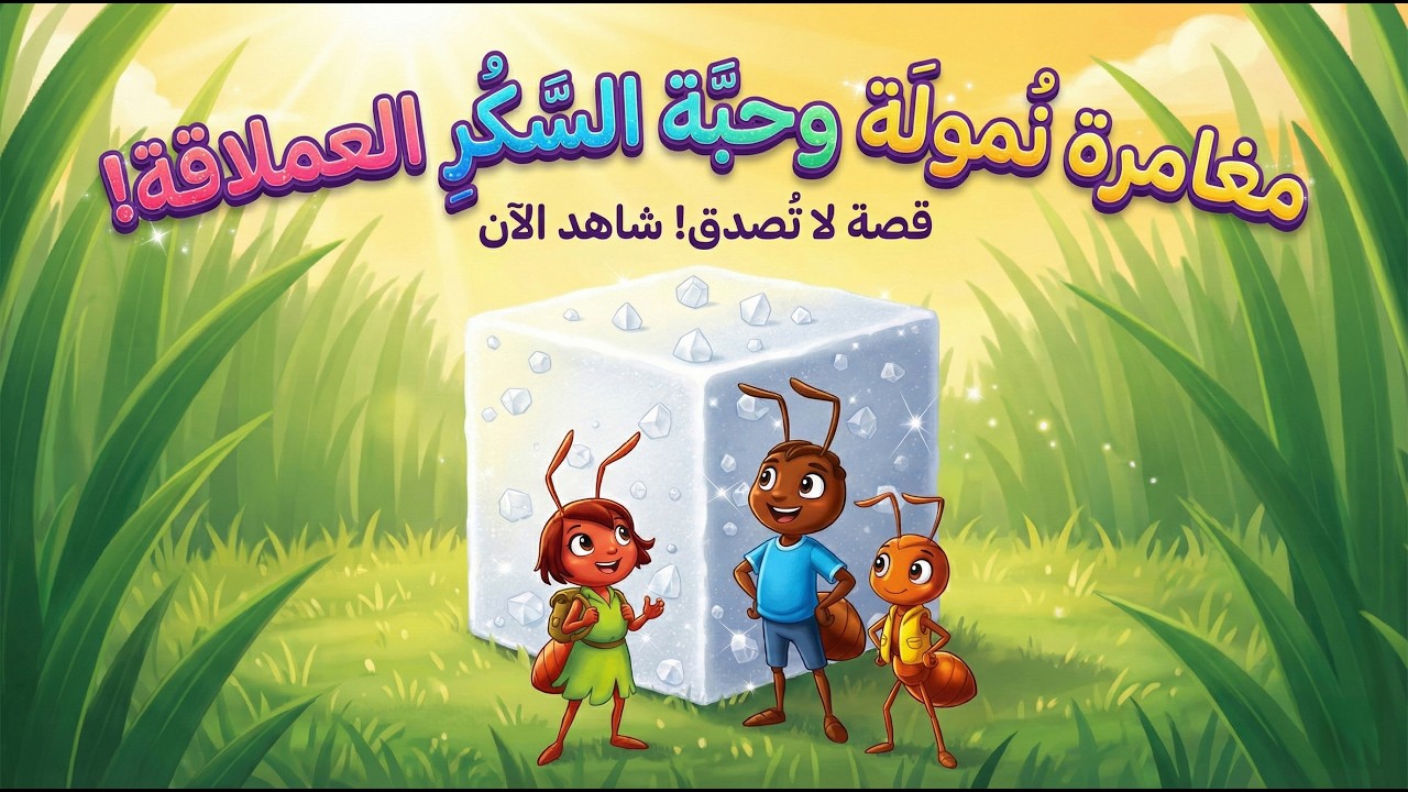 نمولة وحبة السكر العملاقة 🐜🧊 قصة أطفال ممتعة عن قوة التعاون والعمل الجماعي