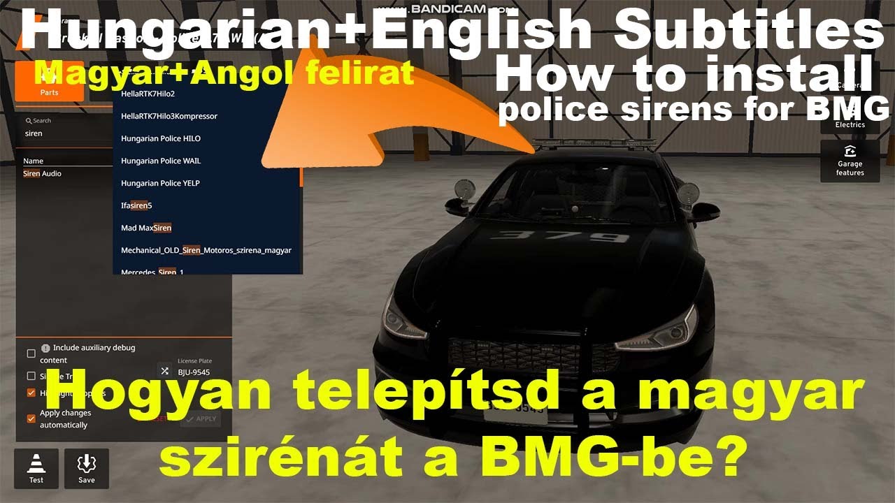 BeamNG.drive Tutorial | Install A Siren Mod| Hungarian+ENGLISH Subtitles