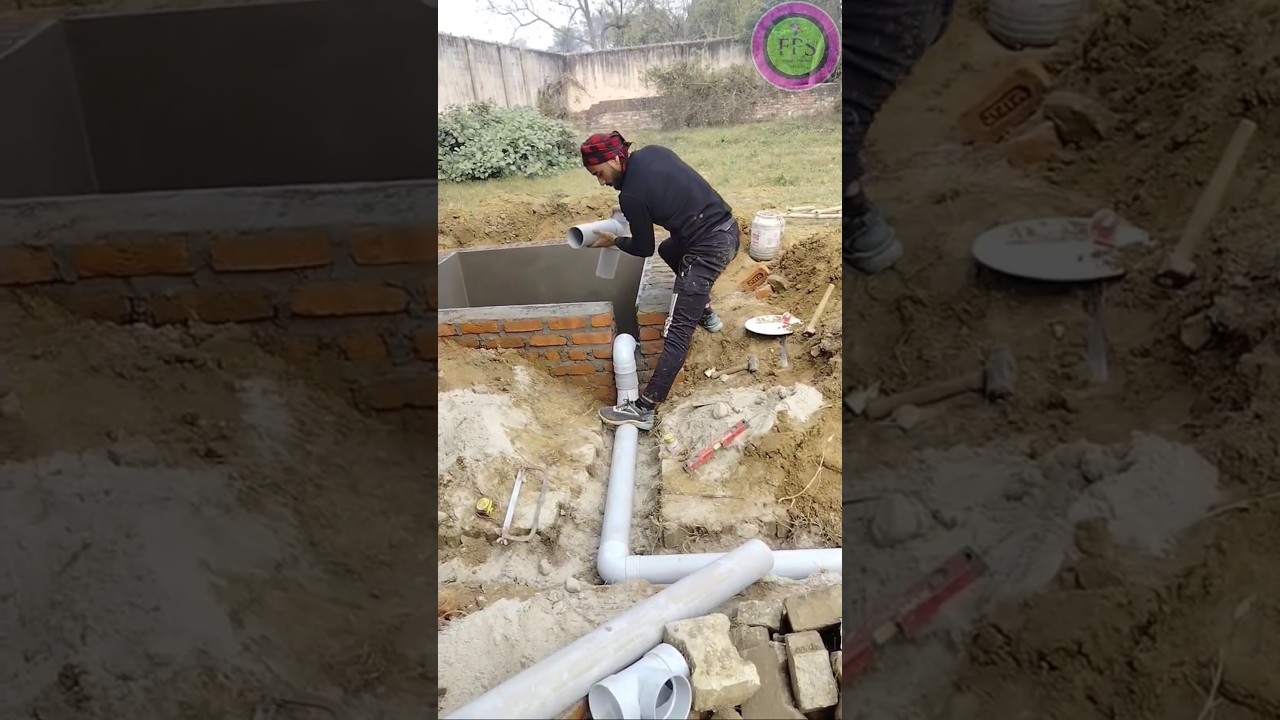 Septic tank outlet pipe fittings! #septictank500liter #plumbing #plumber