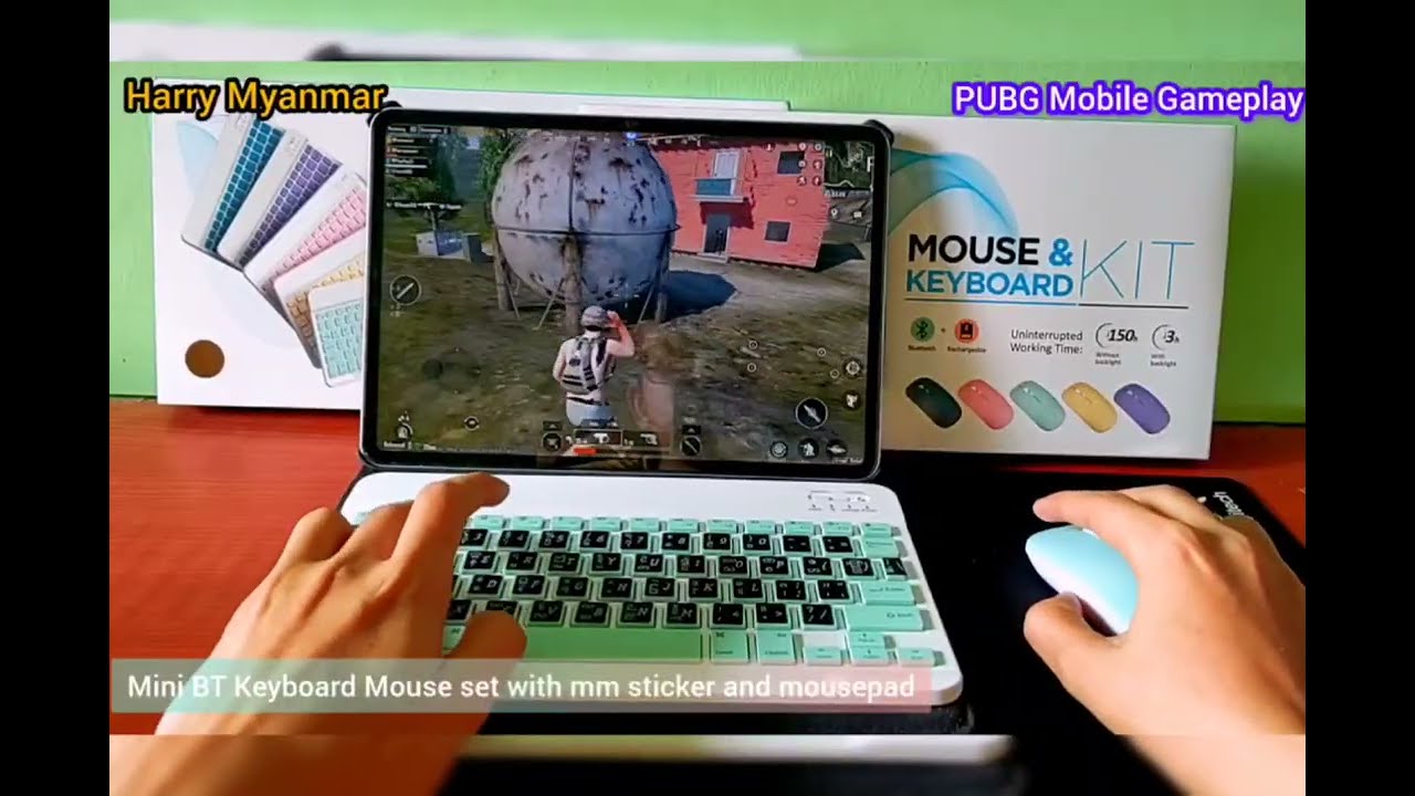 PUBG Mobile Gameplay with Mini BT Keyboard Mouse set