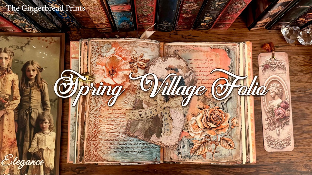ASMR Victorian Spring Village 3-Fold Folio + Cards set | #thegingerbreadprints