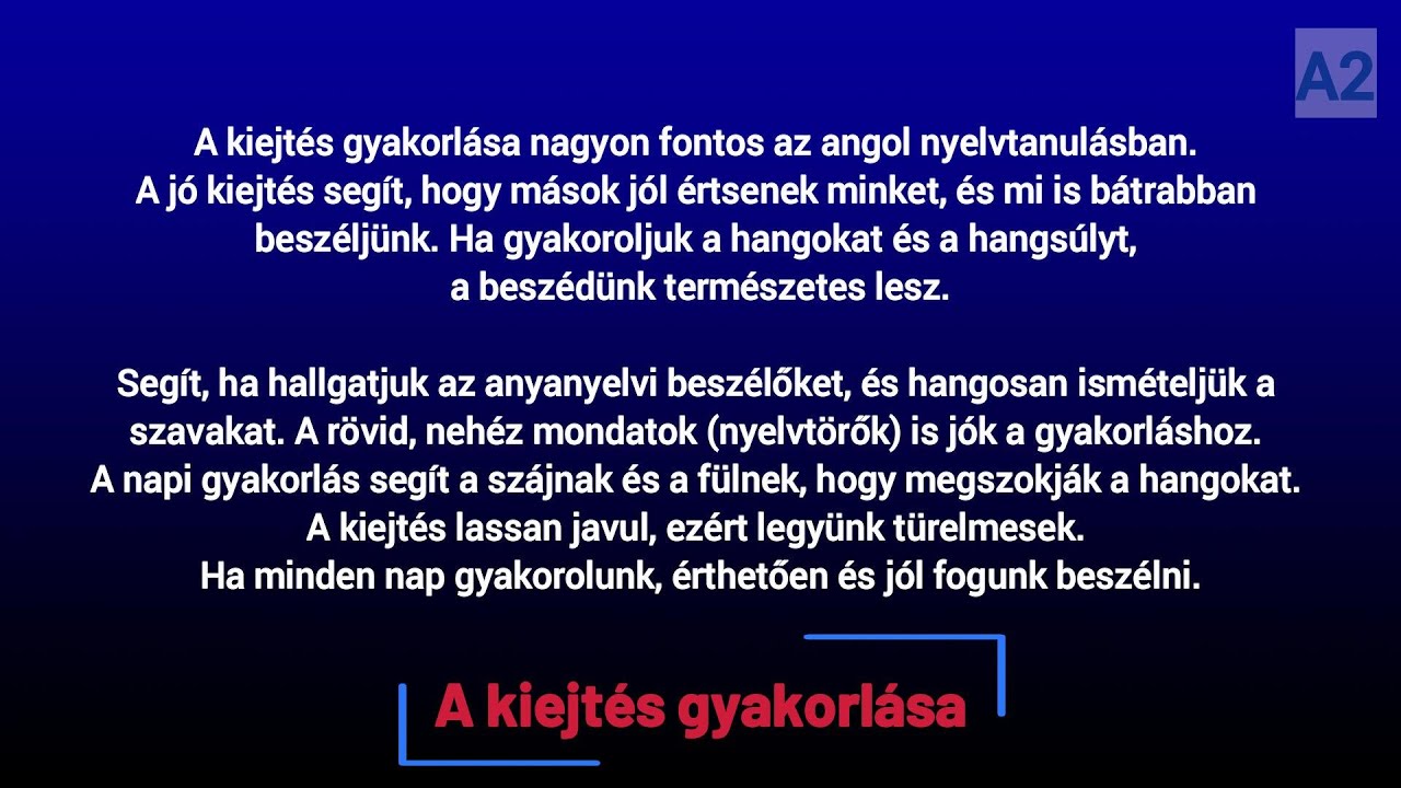 Slow Reading in Hungarian A2 / (HU/EN subtitles)  -  A kiejtés gyakorlása