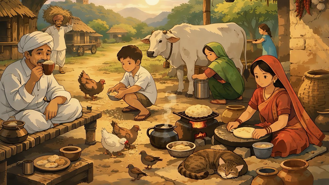 Ghibli Gaon | A Peaceful Indian Village Story | Relaxing Rural Life & Nature