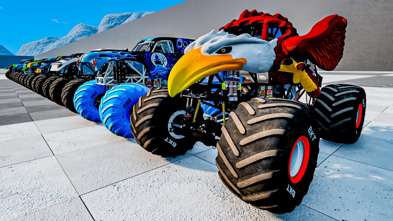 Epic High Speed monster trucks jumps stunt & crashes #14 | BeamNG Drive