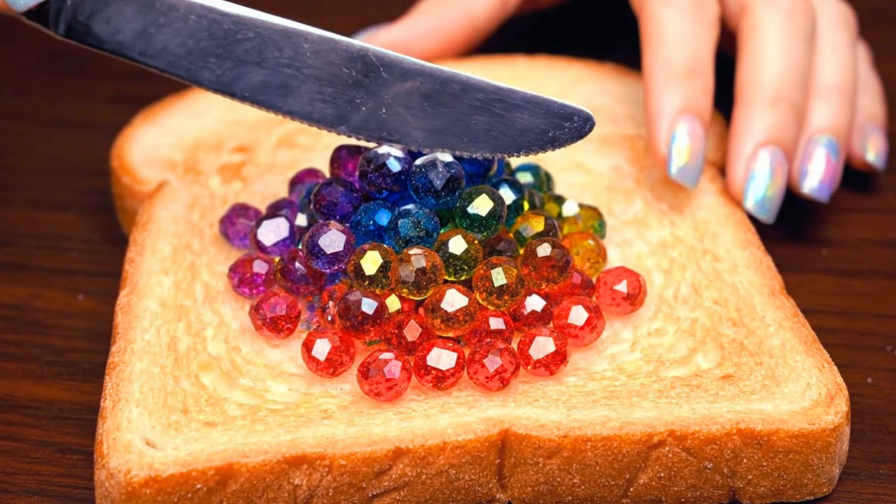 AI ASMR Spreading Items on Toast (Satisfying video)