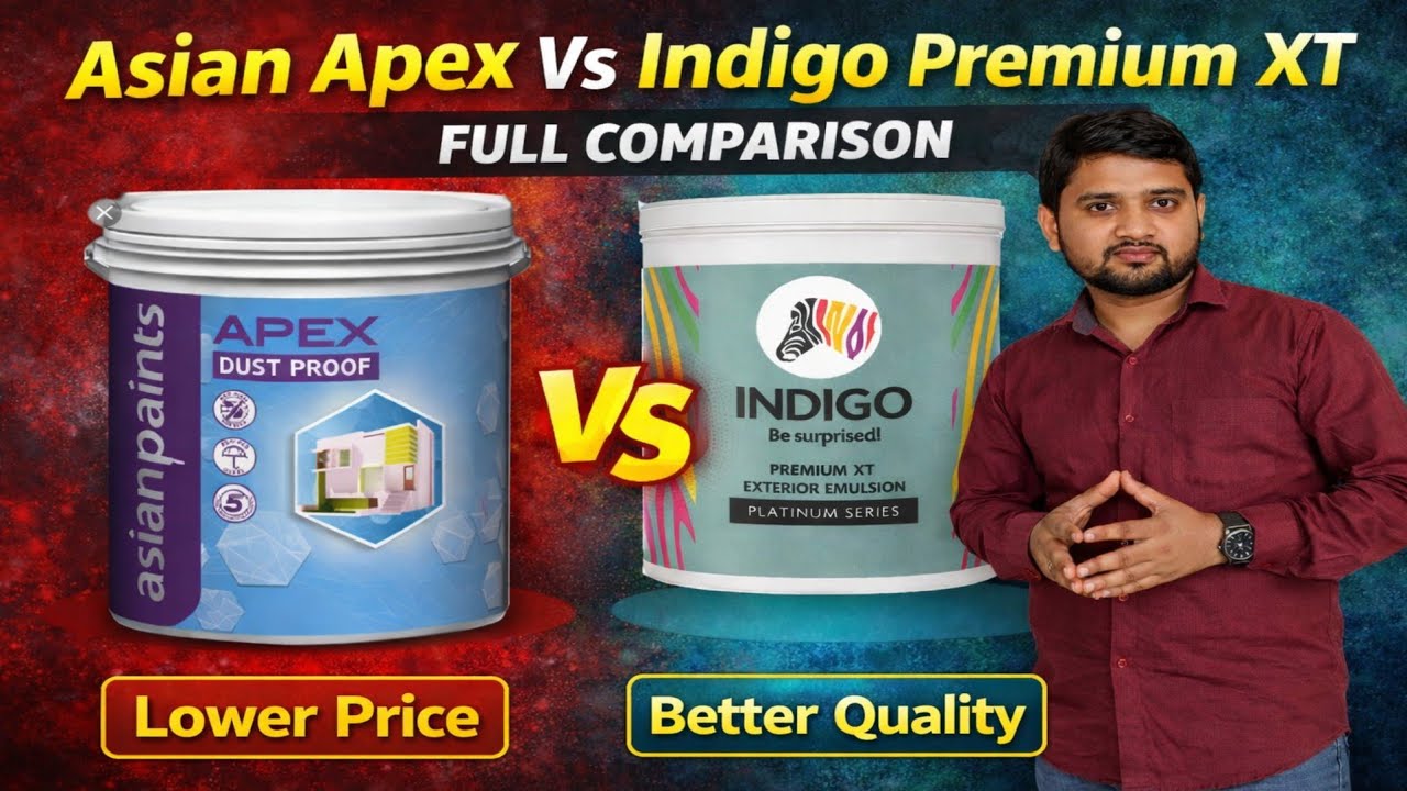 Asian Apex vs Indigo primium XT exterior emulsion | asian vs indigo | #thepaintguru #asianpaints