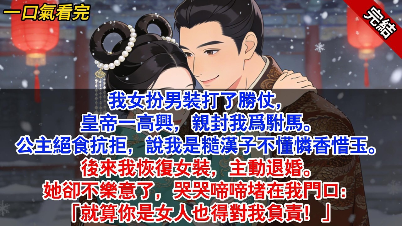 我女扮男裝打了勝仗，皇帝一高興，親封我爲駙馬。公主絕食抗拒，說我是糙漢子不懂憐香惜玉。後來我恢復女裝，主動退婚。#古風#追妻火葬場#愛情#小說