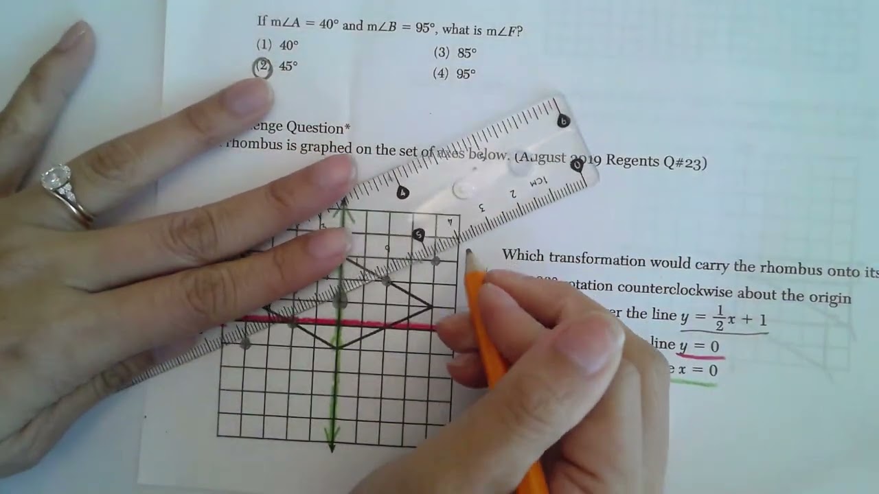Station 2 Reflections Challenge Problem - Identify a Transformation that Carries Rhombus onto Itself