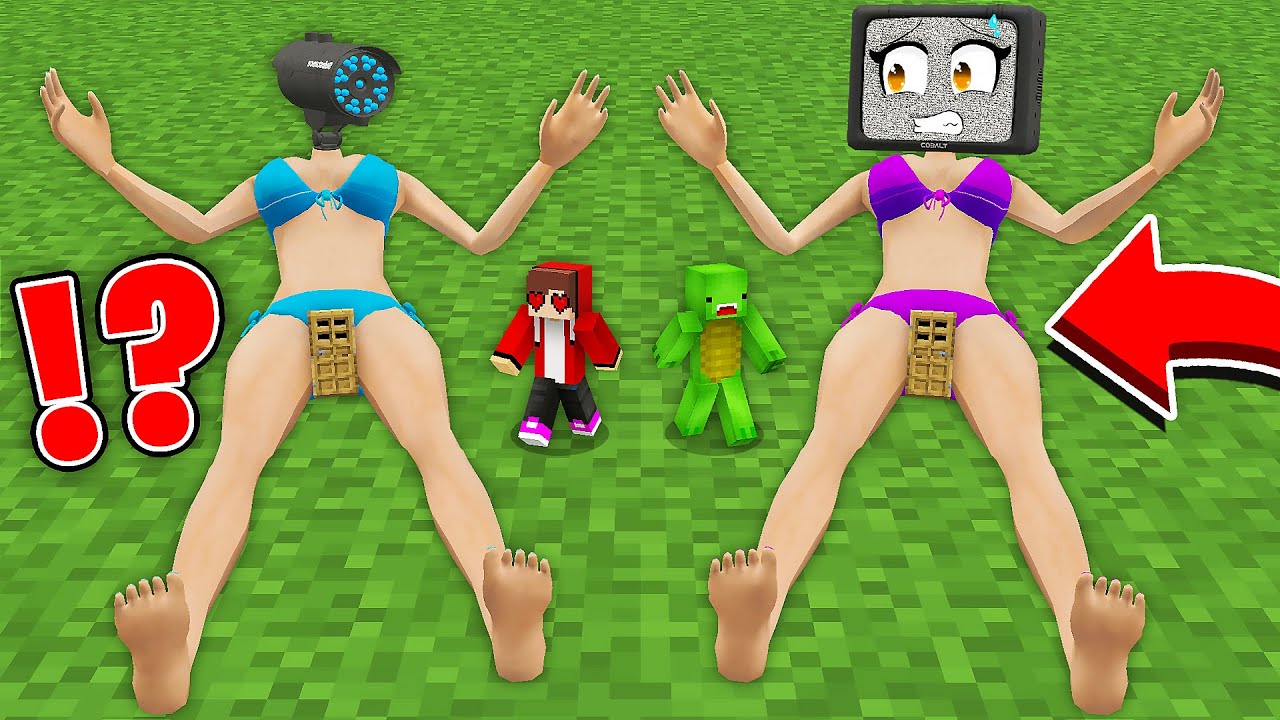 JJ and Mikey Found SECRET BASE inside CAMERA WOMAN and TV WOMAN in Minecraft - Maizen