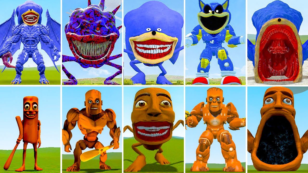 ALL NEW SONIC BLUE VS SUPER SONIC TAPE BLUE VS NEW TUNGTUNG SHAHUR VS MECHA TUNGTUNG in GARRY'S  MOD