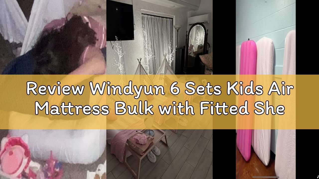 Review Windyun 6 Sets Kids Air Mattress Bulk with Fitted Sheet,Toddler Inflatable Bed 63 x 27 x 8 In
