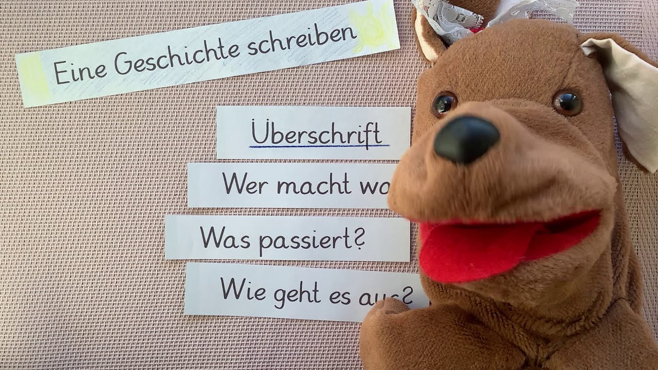Bellas Schulstunde Deutsch: Eine Geschichte schreiben.
