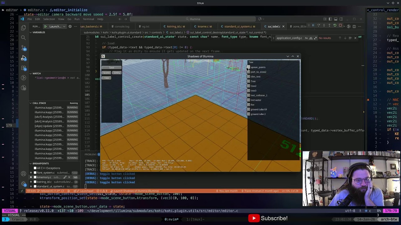 Game Dev (custom engine) Shadows of Illumina Ep. 32: Major updates + Editor Tree cont'd !kohi