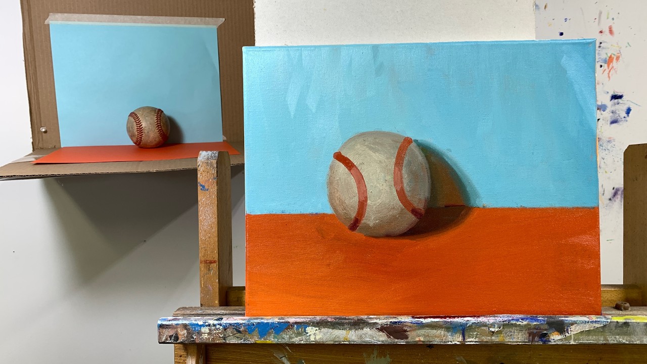Baseball Painting Demonstration: Second Pass