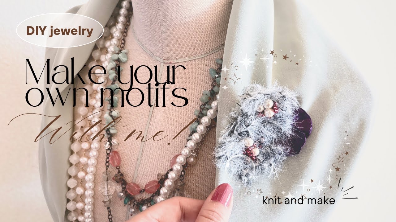 【100均・冬の新作】セリアの毛糸がお洒落に化ける！オリジナルモチーフの編み方#ハンドメイドアクセサリー