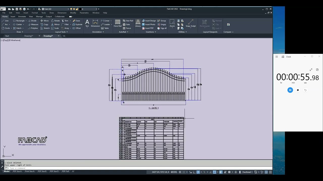 Draw a 16' driveway gate in less than 60 seconds.