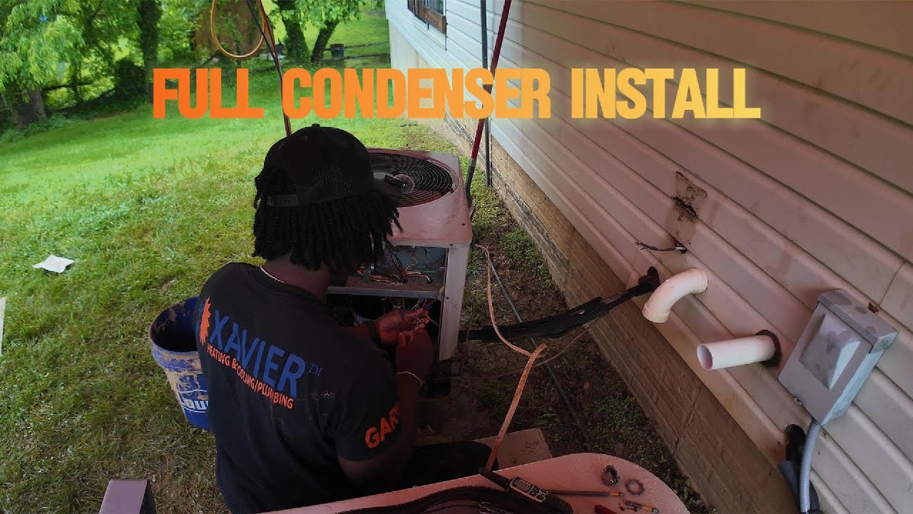 HVAC Condenser Install Start to Finish | 19-Year-Old HVAC Tech in Action