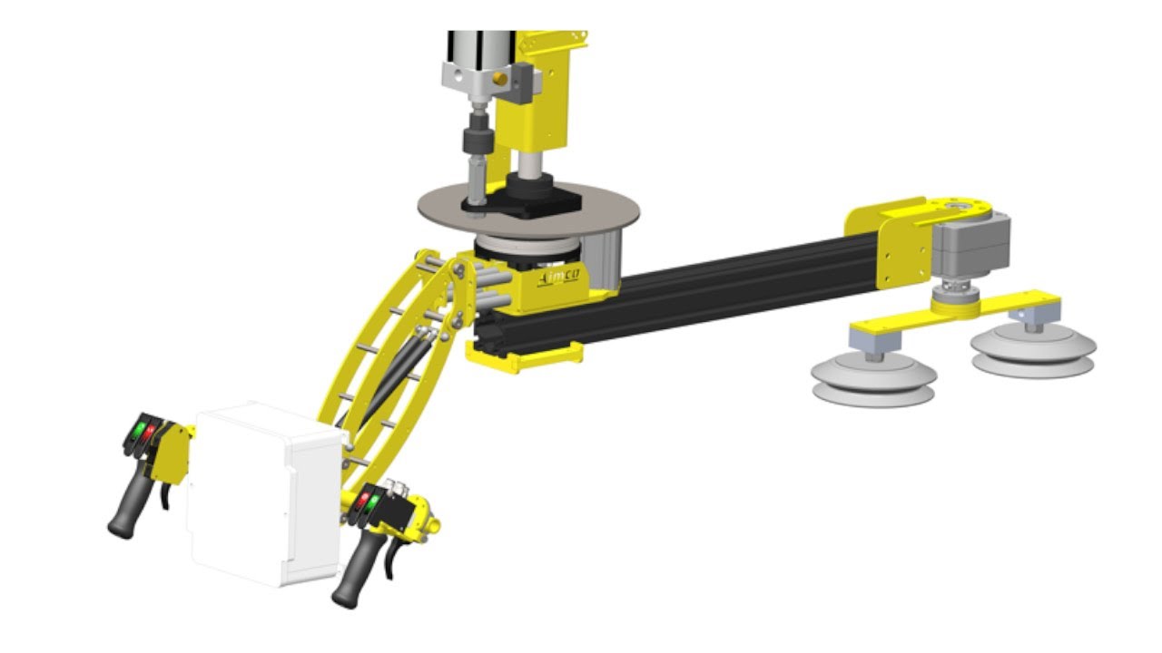 AIM6765 B 50 lb. vacuum tool with swivel brakes, rail brakes and 90° yaw rotation.