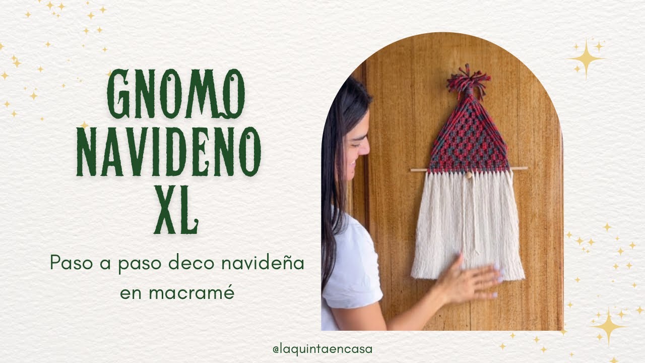 Santa XL - Deco navide&ntilde;a en macrame apta principiantes
