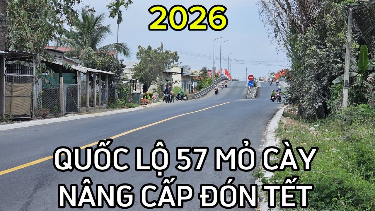 Quốc lộ 57 Mỏ Cày nâng cấp đón Tết 