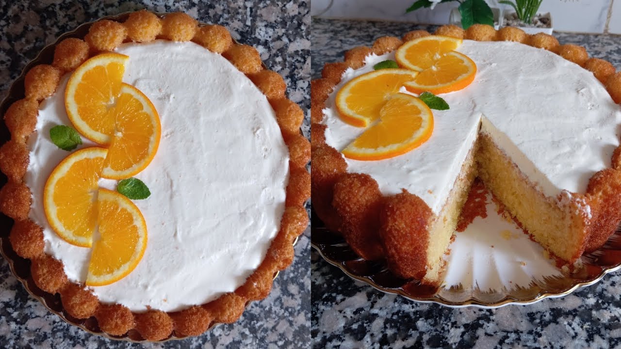 كيكة المول العجيب بالبرتقال بواحد الكريمة لذيذة بزااف 😋🔥#recipe #طبخ #حلويات #وصفات #شهيوات 