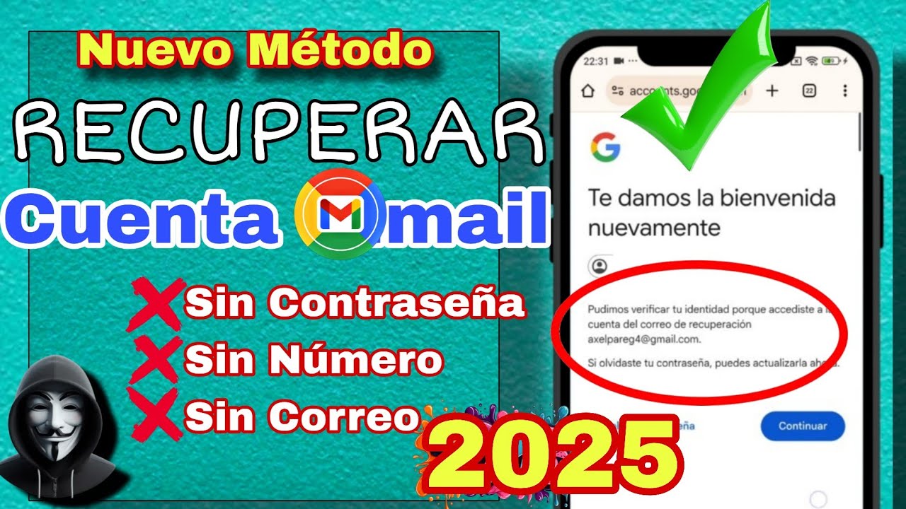 ✅Cómo recuperar mi cuenta de Google/Gmail sin contraseña, sin número de teléfono y sin correo (2025)