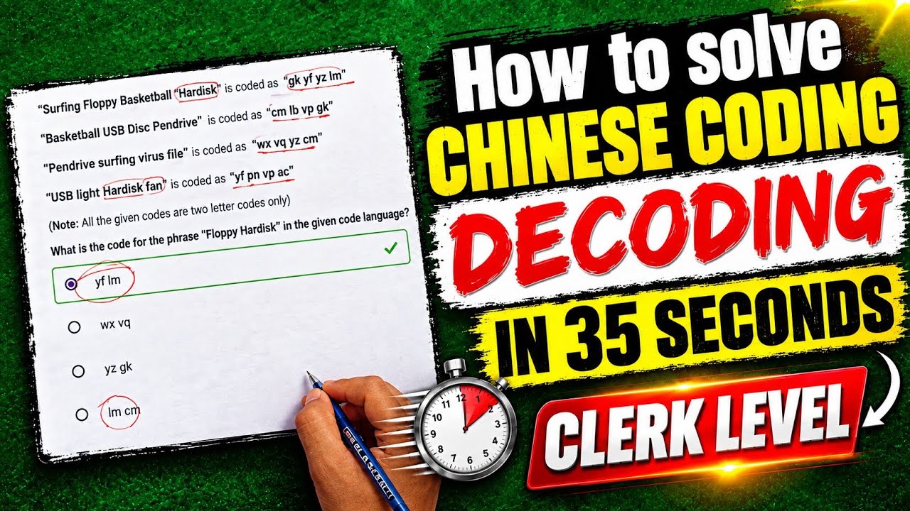 Short Tricks To Solve Clerk-Level Chinese Coding-Decoding in 35 Seconds