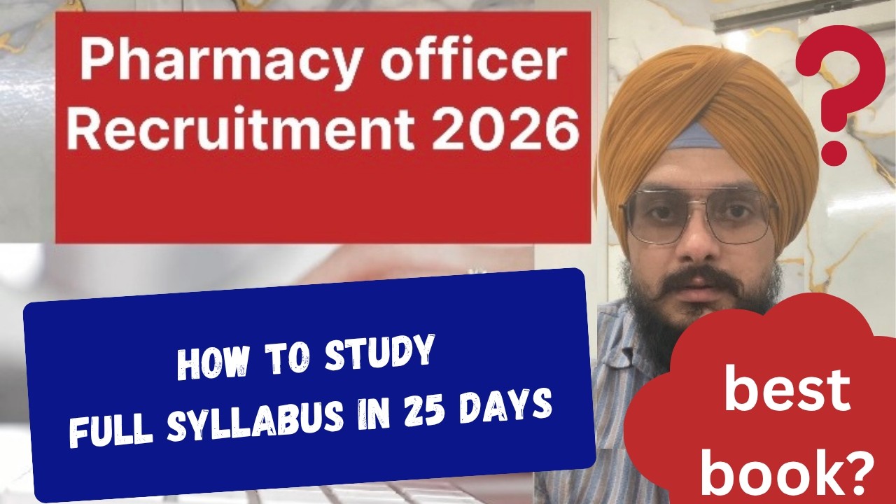 Punjab Pharmacy officer exam 2026 preparation|how to cover full syllabus in 25 days
