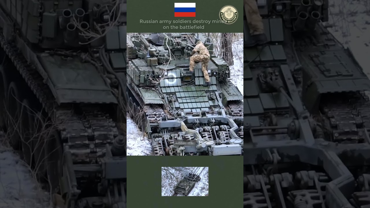 Russian army soldiers destroy mines on the battlefield #army #military