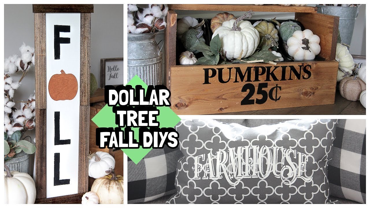 DOLLAR TREE FALLFARMHOUSE  DECOR DIYS 2019 KRAFTSBYKATELYN COLLAB