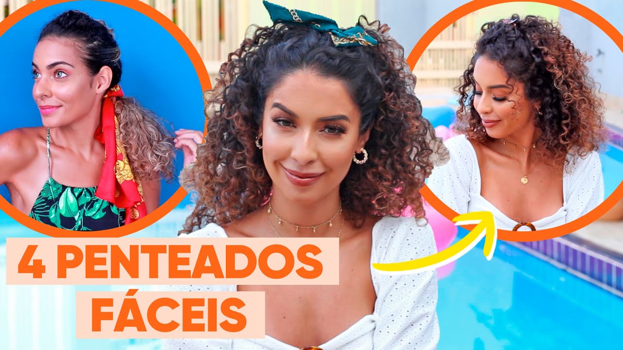 4 PENTEADOS FÁCEIS PARA CABELOS CACHEADOS NO VERÃO feat. FALADANTAS | JULIANA LOUISE