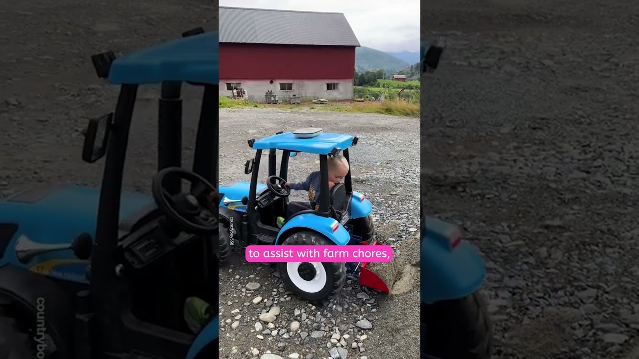 Little Boy Loves Driving His Tractor 💕🚜