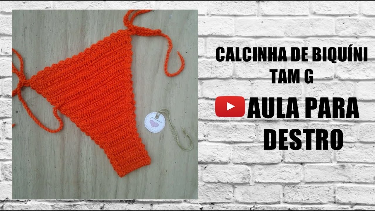 CALCINHA DE BIQU&Iacute;NI TAM. G CROCH&Ecirc;-AULA PARA DESTRO