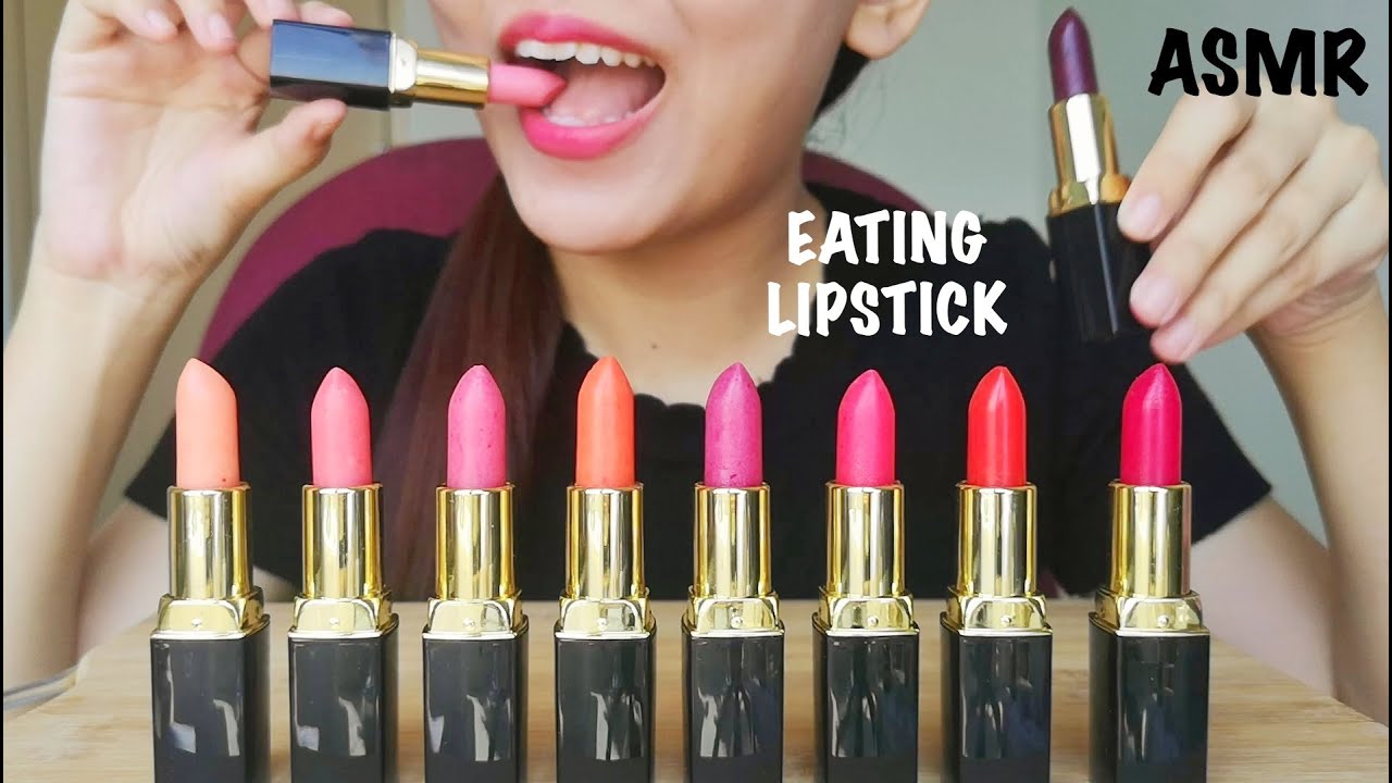 Eating Edible LIPSTICKS No Talking ASMR Eating Sound Eating