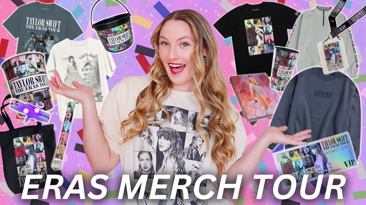 my entire ERAS TOUR MERCH COLLECTION 2023-2024⭐️ VIP box, blue crewnecks, eras tour film, bracelets