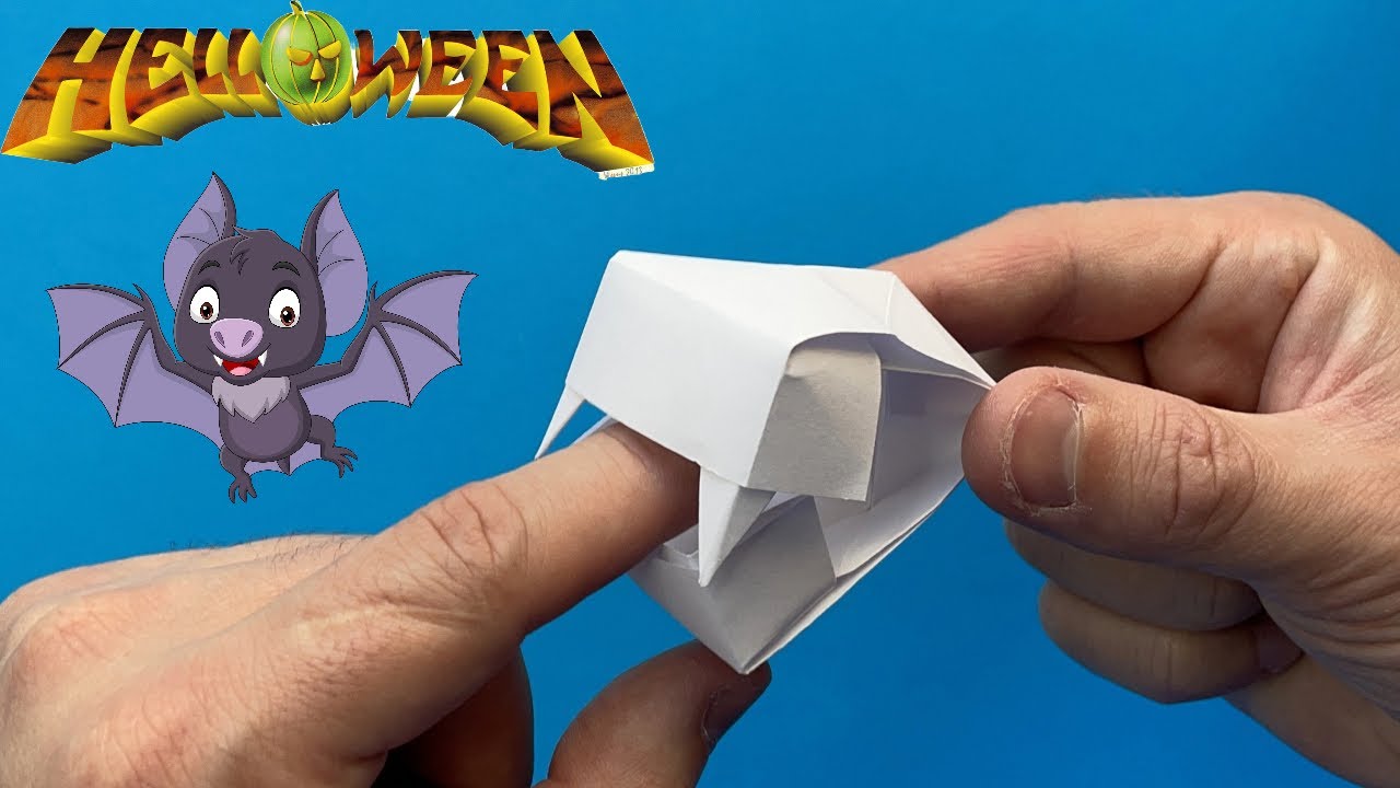 Colmillos de Vampiro de Origami. Cómo hacer dientes de vampiro de papel que colapsan como una trampa