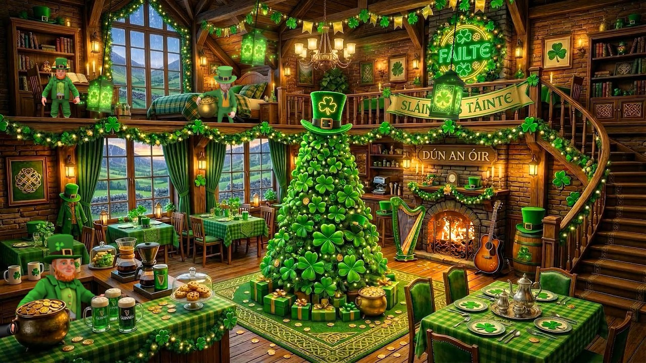 Joyful St. Patrick’s Day ☘️ Relaxing Jazz & Cozy Irish Ambience🌈