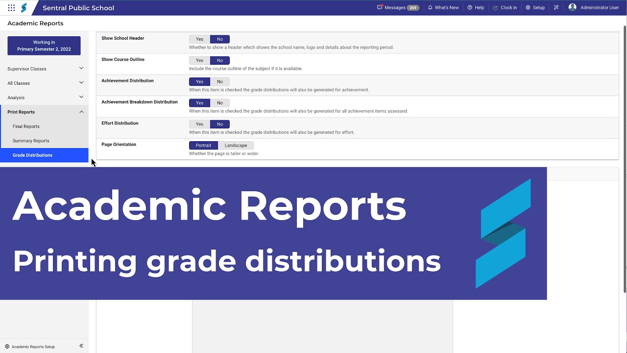 Academic Reports | Printing Grade Distributions Reports