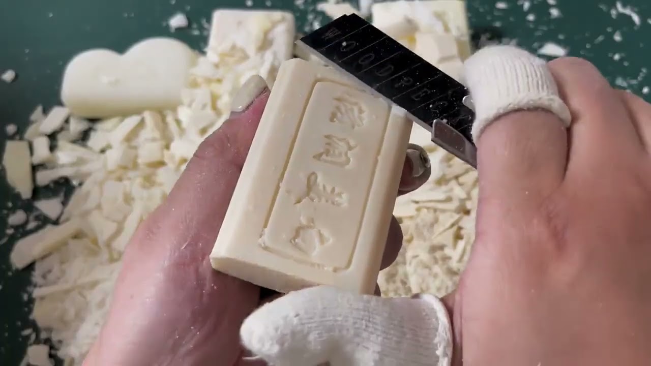 Pure White Soap #SoapCarving #SoapCutting #ASMR #Satisfying #OddlySatisfying #Relaxing #Soap #Craft