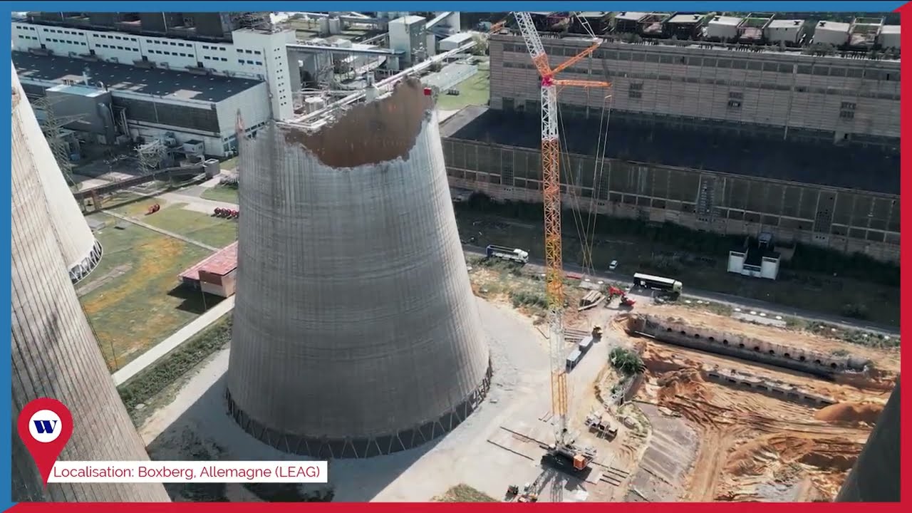 Démantèlement des tours de refroidissement de la centrale électrique de Boxberg (Allemagne)